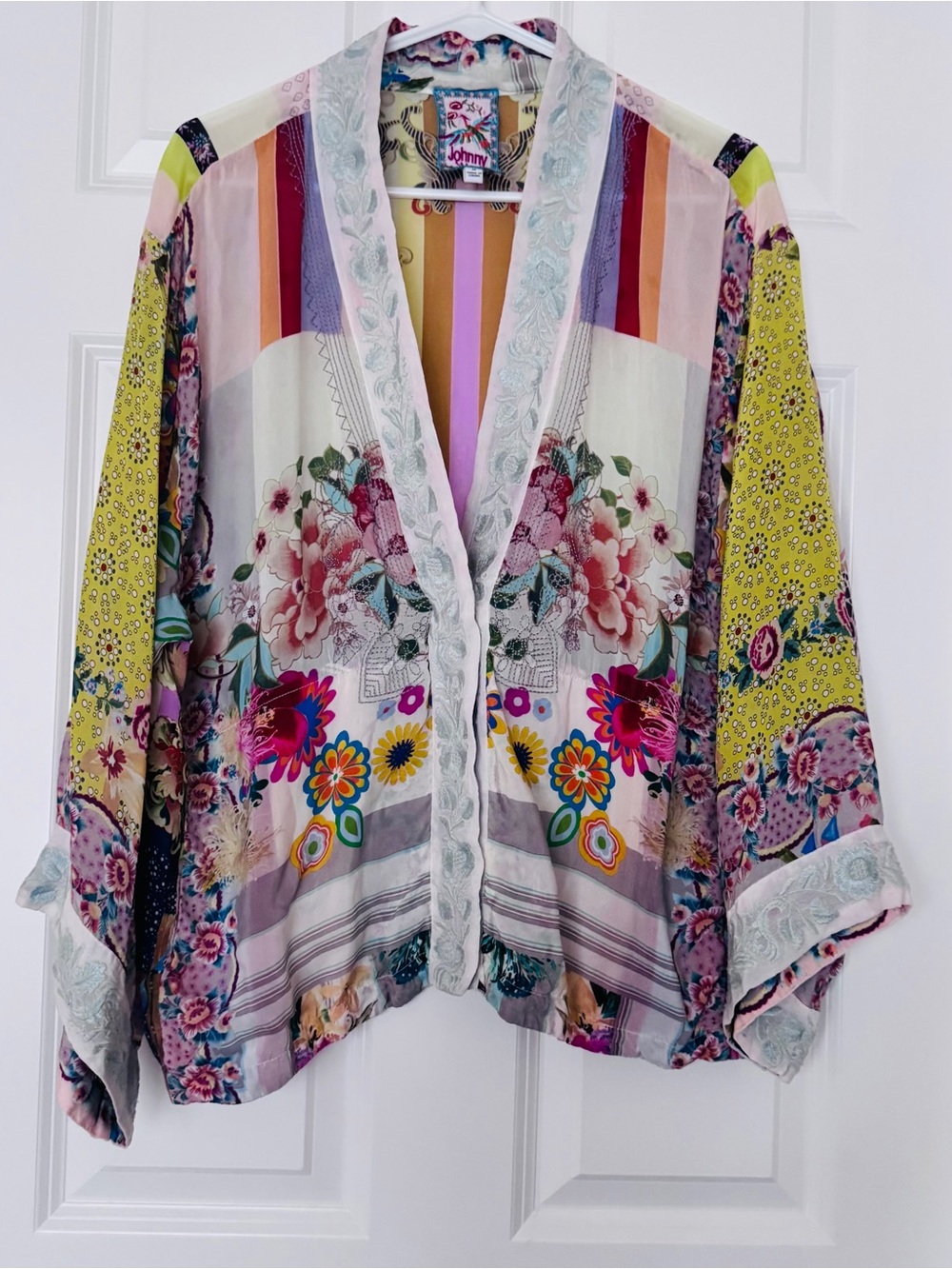 Johnny Was Multicolor Floral Kimono Jacket - Women